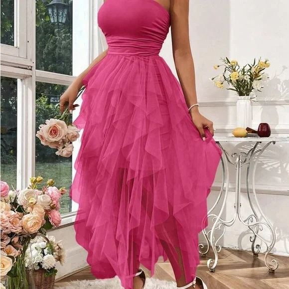 Elegant Pink SHEIN Tulle Dress - Picture 4 of 4
